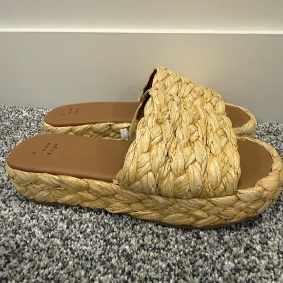 Women's A New Day Casey Braided Raffia Espadrilles Woven Slide Sandals Size 7.5 - Picture 3 of 9